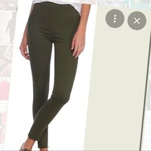 Free People moss green easy goes it jeggings